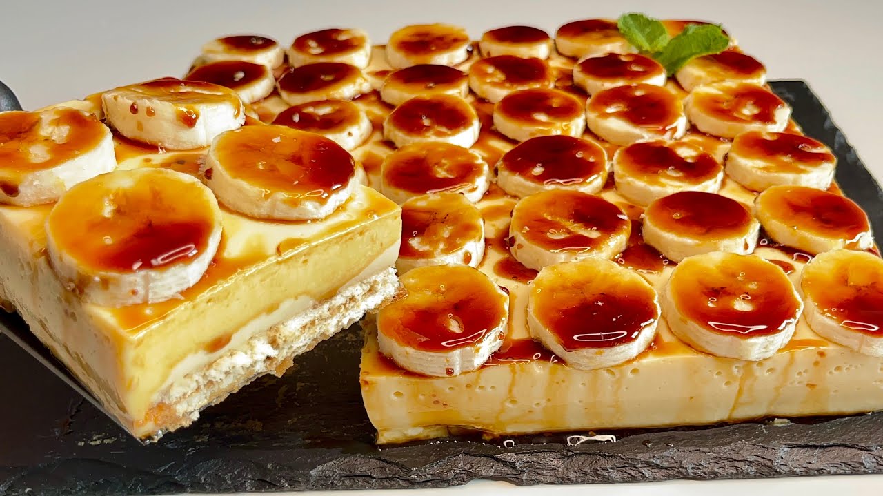 Tort divin cu crema de caramel și  banane – un adevarat paradis pentru simturi! Gust cremos, textură delicată și fursecuri crocante