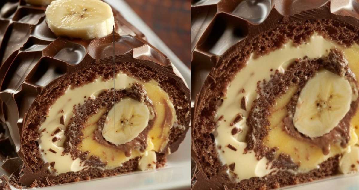 Rulada de Banane și Ciocolată, o încântare pentru orice masă de desert! O combinație de gusturi cum nu ai mai mancat niciodata